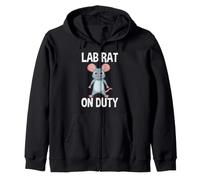 Lab Rat on Duty Funny Lab Technician Tech Laboratory Rat Zip Hoodie