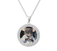 Lab Rat Personalized Picture Necklace Photo Pendant Custom Memorial Jewelry for Women