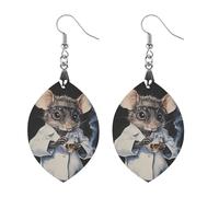 Lab Rat Women's Wooden Earring Apricot Shaped Dangle Earrings Pendant Jewelry