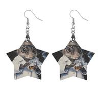 Lab Rat Women's Wooden Earring Star Dangle Earrings Pendant Jewelry