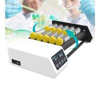 Lab Roller Mixer Lab Digital Orbital Shaker, Horizontal Swing Oscillator with LED Display Screen and Timer, Adjustable Speed 20-80RPM and 6 Number Rollers, for Research School and Laboratory