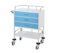 Lab Rolling Cart with 3-Layer Drawers, Stainless Steel Construction for Medical, Dental, and Salon Use