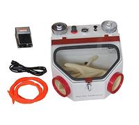 Lab Sandblaster Equipment, Dental Double Pen Fine Sand Blasting Machine Lab Sandblaster Machine,with Foot Pedal Control,Led Spray Porcelain Dental Restoration Equipment, HUANGHAIQIU