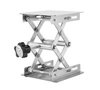 Lab Scissors Jack Stand, 3.9 x 3.9inch Stainless Steel Laboratory Support Jack Platform Lab Lift Stand Table, High Adjustable Expandable Lift Height Range from 45mm to 158mm