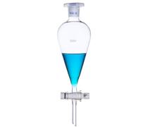 Lab Separating Funnel with PTFE Stopcock Valve Borosilicate Glass Heavy Wall Pear-Shaped Conical Separating Funnel 24/29 Joint Size (125ml)