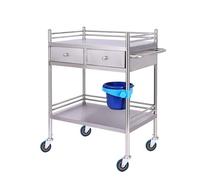 Lab Serving Cart Stainless Steel Rolling Two-Story Utility 2-Tier, for Equipment Use Grade I