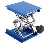 Lab Stand, 100 x 100mm Blue Electroplated Aluminum Lab Lifting Platform Stand Rack Scissor Jack Lifter