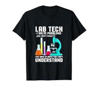 Lab Technician Design for Microbiology Tech - Solve Problems Value Graphic T-Shirt, Men, Black, L