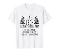 Lab Technician Design for Microbiology Tech - Solve Problems Value Graphic T-Shirt, Men, White, L