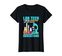 Lab Technician Design for Microbiology Tech - Solve Problems Value Graphic T-Shirt, Women, Black, M