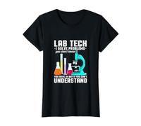 Lab Technician Design for Microbiology Tech - Solve Problems Value Graphic T-Shirt, Women, Black, XL