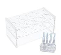 Lab Test Tube Holder - 20cm Acrylic Rack, 8 Hole Container, Science Classroom Organization | Laboratory Storage Shelf for Display Test Tubes Experiments Chemistry Biology Education Supplies Durable Ki
