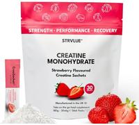 Lab Tested Creatine Monohydrate Powder | Strawberry Flavour | 30 Travel Sachets | Ultra-Fine Micronised | Zero Sugar | Supports Muscle Growth, Strength, Recovery & Performance, Cognition,for Men&Women