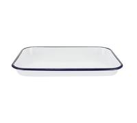 Lab Tray Enamel Butcher Tray,Medical Instrument Storage Plate Farmhouse Serving Tray Square Plate for Lab Instruments and Equipment Supplies Laboratory Tools 25x35cm