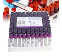 Lab Vacuum Blood Collecting Tube, Glass Blood Collection Tube, Disposable Vacuum Blood Collection Tube with Caps Lid for Laboratory (100Pcs) ,2ml