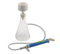 Lab Vacuum Suction Filter Kit, 1000ml Glass with Buchner Funnel and Manual Pump for Physical Experiments - Reduces Pressure in Filtering