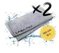 LABA-TEX - Flood barrier, 2 pack: 150x25 cm, Water activated barriers, Sandbag alternative, Quick sandless protection of doors or garages, Highly absorbent dam - 15L