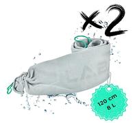 LABA-TEX Water Activated Flood Protection for Doors, Pack of 2 (120 x 10 cm, 8 L) - Water dam Against Flood, Flood Barrier for Basement, Garage & Windows - Water Barrier without Sand