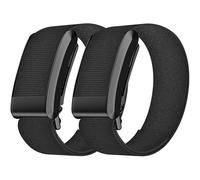 Laband 2 Pack Elastic Nylon Sport Band Compatible with Whoop 4.0 Band and Whoop 3.0, Fast-Drying and Sweat-Wicking, Soft Adjustable Breathable Wristband Strap, Black2+Black2, Modern