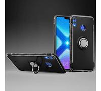 Labanema Case for Honor 8X, Hybrid Dual Layer [Anti-Scratch][Shock Absorption] 360 Degree Rotation Ring Holder Kickstand Armor Slim Protective Cover for Huawei Honor 8X /Honor View 10 Lite - Black