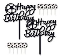 LABAOO 12 Pcs Football Cake Decorations, Football Birthday Cake Decorations Topper, Suitable for Use When Buying a Birthday Cake for Both Boys and Men