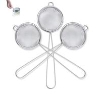 LABAOO 3 Pack Sieves and Strainers, Stainless Steel Metal Sieve Fine Mesh for Loose Tea Cocktail Juice Flour Spices, Spices Sugar Dry Ingredients, Easy Clean