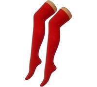 LABASA New Ladies Girls Over The Knee Long Thigh High Cotton Socks UK-SIZE [ 4-6 ] [Red]