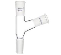 Labasics 105° 3-Way Glass Distilling Adapter, Borosilicate Glass Distillation Head with 24/40 Joints for Laboratory Use