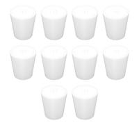 Labasics 10PK 4# Solid Silicon Stoppers - Size: 1.9 cm Bottle, 2.6 cm Top, 2.9 cm Length - White Tapered Lab Seal Silicon Stoppers