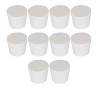 Labasics 10PK 7# Solid Rubber Stoppers - Size: 30mm Bottle, 37mm Top, 31mm Length - White Tapered Lab Seal Rubber Stoppers