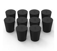 Labasics 3# Tapered Rubber Stoppers, 10 pcs Black Solid Plugs, Size: 0.67" Bottle, 0.91" Top, 1.02" Length, for Airtight Sealing of Labware
