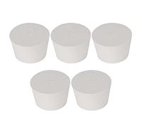 Labasics 5PK 10# Solid Rubber Stoppers - Size: 43mm Bottle, 52mm Top, 32mm Length - White Tapered Lab Seal Rubber Stoppers