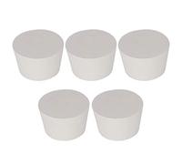Labasics 5PK 11# Solid Rubber Stoppers - Size:46mm Bottle, 56mm Top, 35mm Length - White Tapered Lab Seal Rubber Stoppers