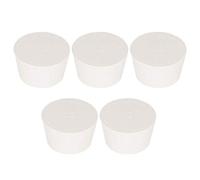 Labasics 5PK 12# Solid Rubber Stoppers - Size:51mm Bottle, 62mm Top, 36mm Length - White Tapered Lab Seal Rubber Stoppers