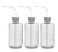Labasics Chemical Wash Bottle, 3-Pack Plastic Safety Laboratory Squeeze Wash Bottle, LDPE with Narrow Mouth, 250 ml