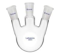 Labasics Glass 250ml 3 Neck Round Bottom Flask RBF, with 24/40 Center and Side Standard Taper Outer Joint, 250ml
