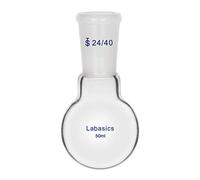 Labasics Glass 50ml Single Neck One Neck Round Bottom Flask RBF, with 24/40 Standard Taper Outer Joint, 50ml