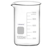 Labasics Glass Beaker, 1 Pack Borosilicate Glass Graduated Low Form Griffin Beaker with Pouring Spout Lab Beaker, 1000 ml, High temperature resistance, Laboratory use