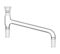 Labasics Glass Distilling Adapter, Borosilicate Glass 75 Degree Bent Chemistry Adapter Distillation Laboratory Adapter with 24/40 Standard Joints for Distillation Apparatus