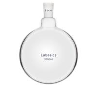 Labasics Glass Round Bottom Flask, Borosilicate Glass Heavy Wall Short Neck Round Bottom Flask RBF Single Neck Flask with 24/40 Standard Taper Outer Joint, 2000 ml