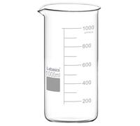 Labasics Glass Tall Beaker, Borosilicate Glass Graduated Tall Form Griffin Beaker with Pouring Spout, 1 Pack, 1000 ml