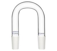 Labasics Glass U-Shape Vacuum/Inert Gas Adapter, Borosilicate Glass Inlet Adapter with 24/40 Standard Taper Inner Joint for Laboratory Distillation