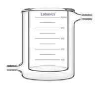 Labasics Jacketed Beaker, Made of High Borosilicate Glass, Durable Double Walled Laboratory Glassware for Thermal Control and Chemical Reactions, 500 ml