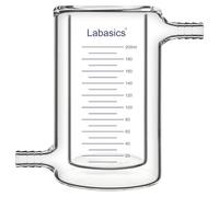 Labasics Jacketed Beaker, Made of High Borosilicate Glass, Durable Double Walled Laboratory Glassware for Thermal Control and Chemical Reactions, 200 ml