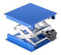 Labasics Lab Jack, 100x100 mm Anodized Aluminum Laboratory Support Lift Table Top Deck Scissor Stand Platform with 5 KG Support Weight, 45 to 140 mm Lift Range