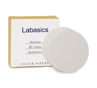 Labasics Qualitative Filter Paper Circles, 110 mm Diameter Cellulose Filter Paper with 15-20 Micron Particle Retention Medium Filtration Speed, Pack of 100