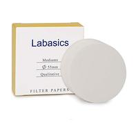 Labasics Qualitative Filter Paper Circles, 55 mm Diameter Cellulose Filter Paper with 15-20 Micron Particle Retention Medium Filtration Speed, Pack of 100