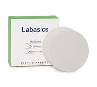 Labasics Quantitative Filter Paper Circles, 110 mm Diameter Cellulose Filter Paper with 15 to 20 Micron Particle Retention Medium Filtration Speed, Pack of 100