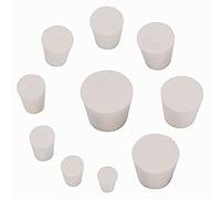 Labasics Solid Rubber Stoppers Set, White Tapered Lab Seal Rubber Stoppers (22-Pack, 000#-7#)