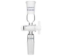 Labasics Vacuum Flow Control Adapter, Borosilicate Glass with PTFE Stopcock, Dual 24/40 Joints for Laboratory Distillation and Gas Control, Chemical Resistant Adapter for Precise Flow Regulation